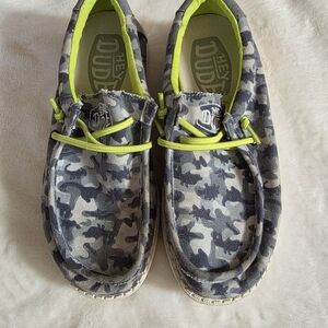 Hey Dude Kids Camo Shoes - Gray and Green